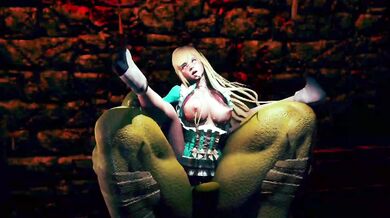 Big monster ork fuck with cute princess