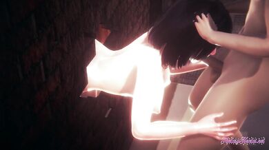 Naruto Hentai - Threesome Hinata Sucks and Gets Fucked Through a Wall