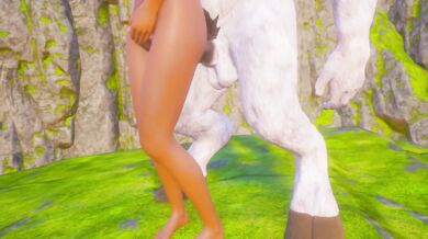 Olivia Fucking Furry Beast Inserts Horsecock In Tight Pussy And Ass