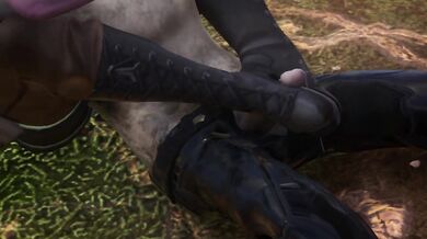 Zombie girl jerking off legs to her zombie boyfriend | cums on boots [3d hentai uncensored]