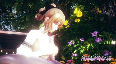Genshin Impact Hentai - Jean is fucked in the garden of the adventurer's guild