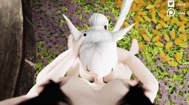 FFXIV Miqo'te Catgirl Futa POV Blowjob with Cumshot Finish with SOUND