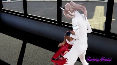 Evangelion Hentai 3D - Asuka sucks and jerks off