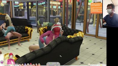 The Sims 4: Passionate sex on the couch for 8 people