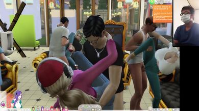 The Sims 4: Passionate sex on the couch for 8 people