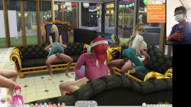 The Sims 4: Passionate sex on the couch for 8 people