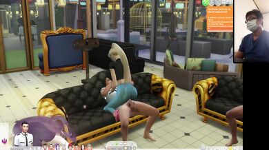The Sims 4: Passionate sex on the couch for 8 people