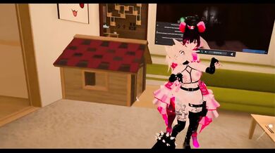 Dommy mommy plays with bitch, VRChat, Lovense, Long distance sex
