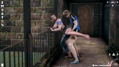 Honey Select 2:Passionate sex with Jill Vanlentin in the courtyard in the rain