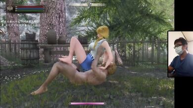 The Elder Scrolls 5:Crazy sex in the forest with a giant breast goddess
