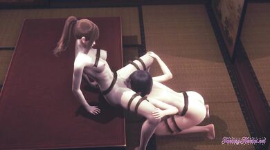 Attack on Titans Hentai Yuri - Sasha and Mikasa scissor and then Mikasa eats her pussy