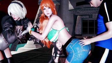 Tifa ~ Nami ~ 2B ~ Multiplayer Sex ~ Exclusive production