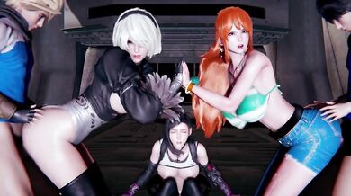 Tifa ~ Nami ~ 2B ~ Multiplayer Sex ~ Exclusive production
