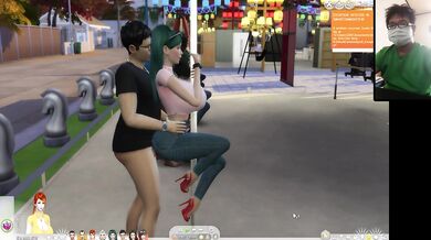 The Sims 4:8 people pole dancing hot sex