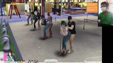 The Sims 4:8 people pole dancing hot sex
