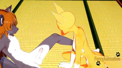 Digimon Hentai - Taomon & Grey Fox Hard Sex 1/2
