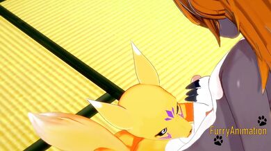 Digimon Hentai - Taomon & Grey Fox Hard Sex 1/2
