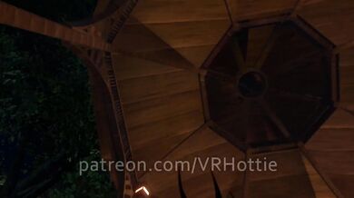Brunette Glasses Strips in Booty Shorts Fucking Riding in Backyard Gazebo POV Hentai Lap Dance