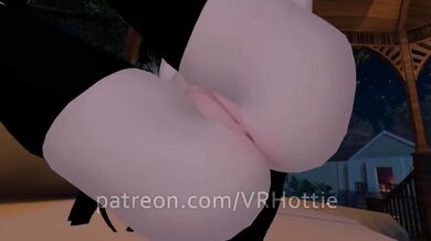 Brunette Glasses Strips in Booty Shorts Fucking Riding in Backyard Gazebo POV Hentai Lap Dance