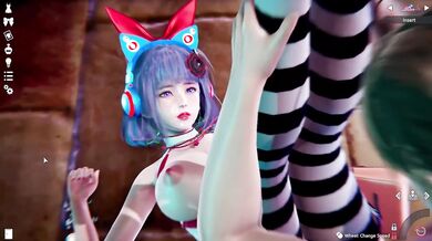 Honey Select 2:Passionate sex with huge tits at the pool at night