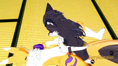 Furry Hentai Zelda Digimon - Wolf Link is fucked by Renamon