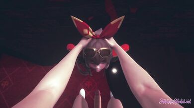 Genshin Impact Hentai - POV Amber blowjob and fucked