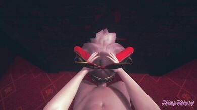 Genshin Impact Hentai - POV Amber blowjob and fucked