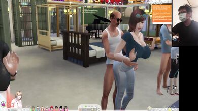The Sims 4:10 people in the floor-to-ceiling window passionate sex (some clips special masking)