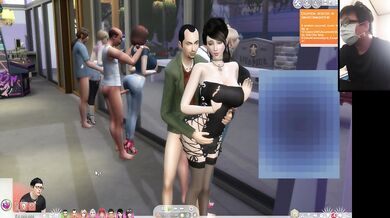 The Sims 4:10 people in the floor-to-ceiling window passionate sex (some clips special masking)
