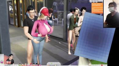 The Sims 4:10 people in the floor-to-ceiling window passionate sex (some clips special masking)