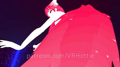 Red Head Neko in Black Booty Shorts Strips Down Thigh High Hentai Choker Tail Play POV Lap Dance