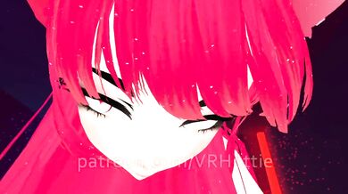 Red Head Neko in Black Booty Shorts Strips Down Thigh High Hentai Choker Tail Play POV Lap Dance