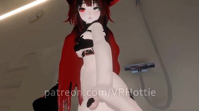Red Head Bath Time Takes Off Top Neko Seduce Hentai POV Lap Dance