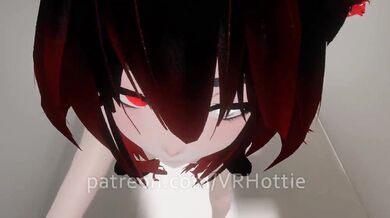 Red Head Bath Time Takes Off Top Neko Seduce Hentai POV Lap Dance