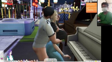 The Sims 4:6 people playing the piano for sex