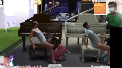The Sims 4:6 people playing the piano for sex