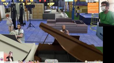 The Sims 4:6 people playing the piano for sex