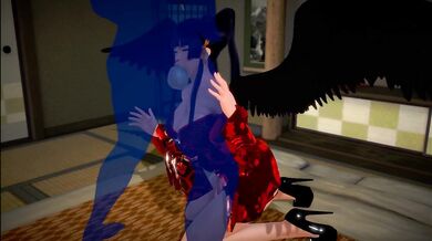 Nyotengu fucks blue dick outline