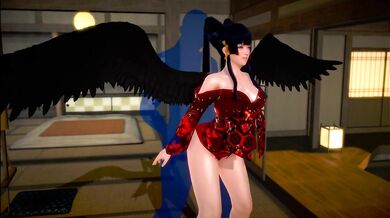 Nyotengu fucks blue dick outline