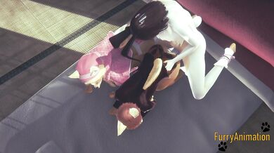 Furry Hentai Bisexual - Rabbit fucks 2 Foxs (Foxy and Fox)