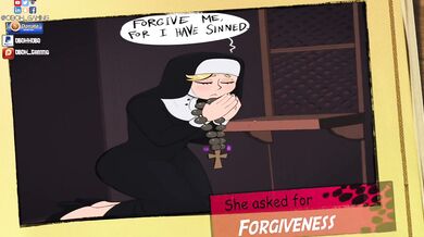 Confession booth! Animated Big Booty Nun Spanks School Girl front of Class