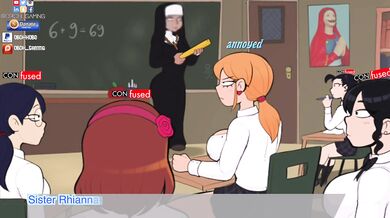 Confession booth! Animated Big Booty Nun Spanks School Girl front of Class