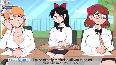 Confession booth! Animated Big Booty Nun Spanks School Girl front of Class