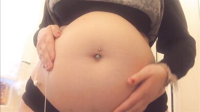 Swollen Belly Girl Noisy Stuffed Belly