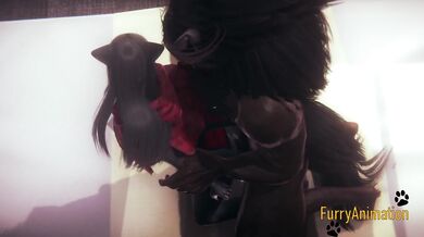 Furry Hentai - Beast and Black Cat having wild sex end crempie