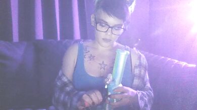 Just blowing clouds and looking cute