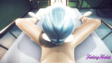 Evangelion Hentai - POV Rei Blowjob, Boobjob & Cum in her face