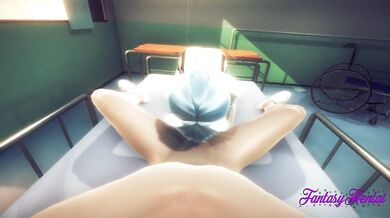 Evangelion Hentai - POV Rei Blowjob, Boobjob & Cum in her face