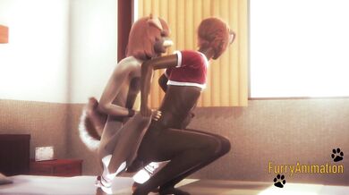 Furry Hentai - 2 Dogs Squatting fuck