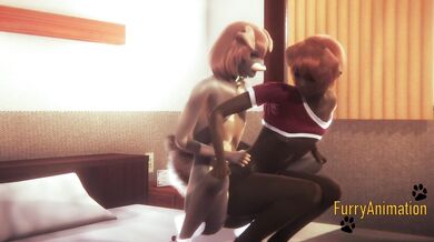 Furry Hentai - 2 Dogs Squatting fuck